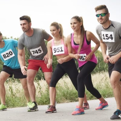 Concentration before starting the marathon